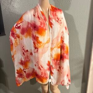 Vtg Avon Floral Scarf shawl wrap pashmina Artsy Lightweight Flowy Feminine Soft